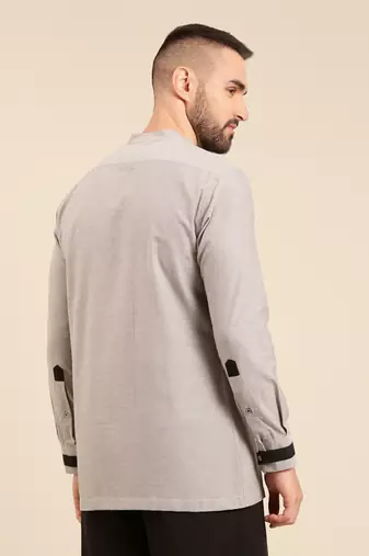 Grey shirt with black pant