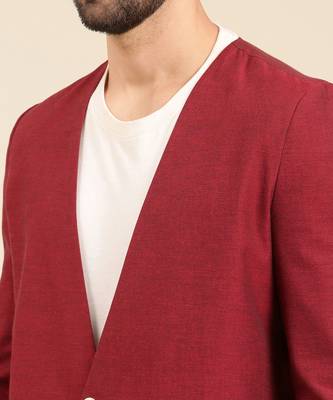 Wine printed cotton blazer 3