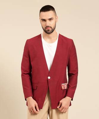 Wine jacket with beige pant 3
