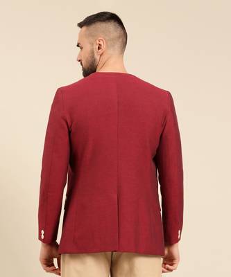 Wine jacket with beige pant 5