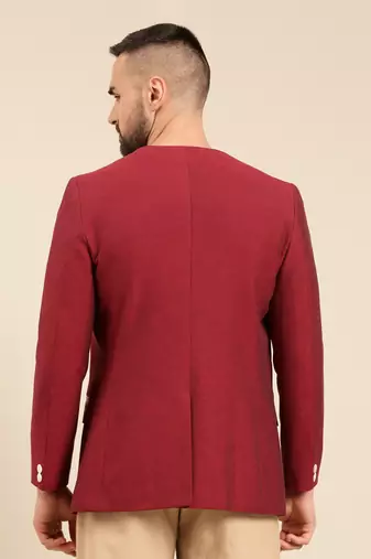 Wine jacket with beige pant