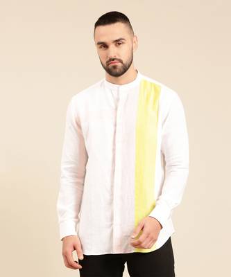 Tri color linen shirt 2