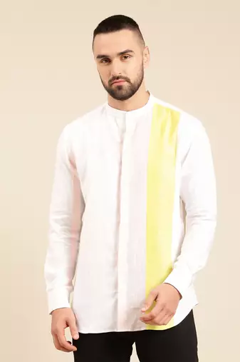 Tri color linen shirt
