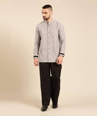 Black grey malai cotton shirt 1