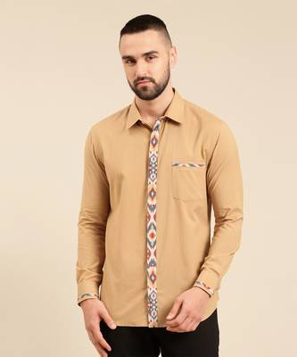 Khaki print malai cotton shirt 2