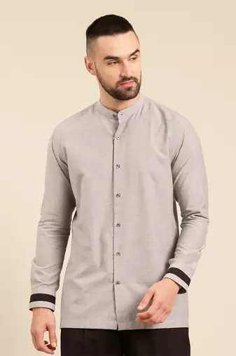 Black grey malai cotton shirt