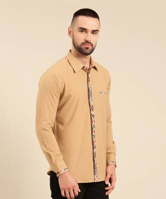 Khaki print malai cotton shirt 4