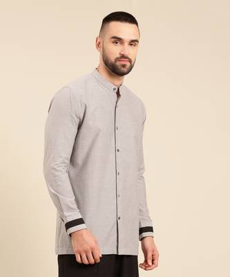 Black grey malai cotton shirt 4