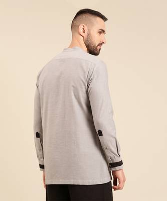 Black grey malai cotton shirt 5