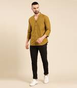Mustard green malai cotton shirt