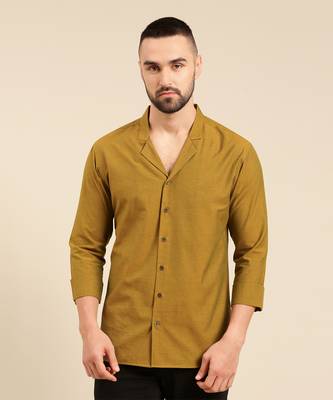 Mustard green malai cotton shirt 2