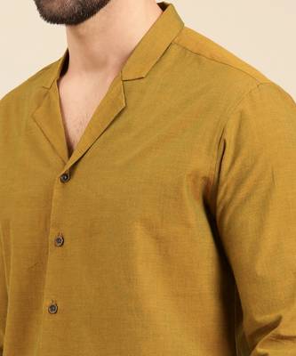 Mustard green malai cotton shirt 3