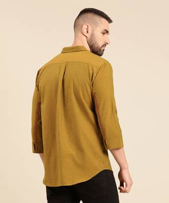 Mustard green malai cotton shirt 5