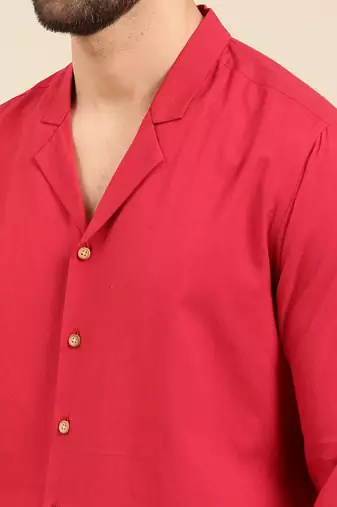 Red malai cotton shirt