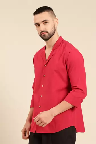 Red malai cotton shirt