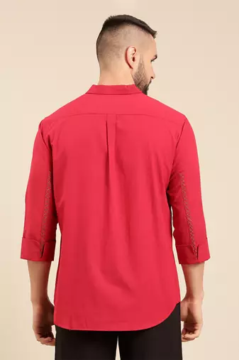 Red malai cotton shirt