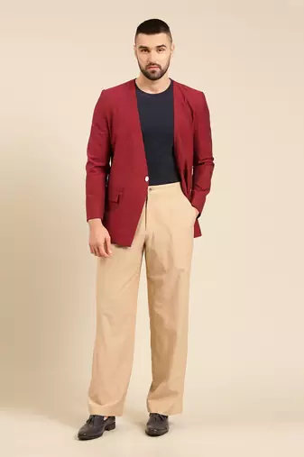 Beige malai cotton pant