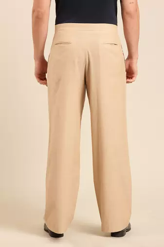 Beige malai cotton pant