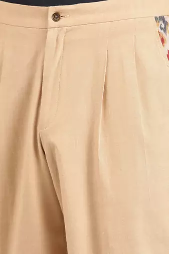 Beige malai cotton pant