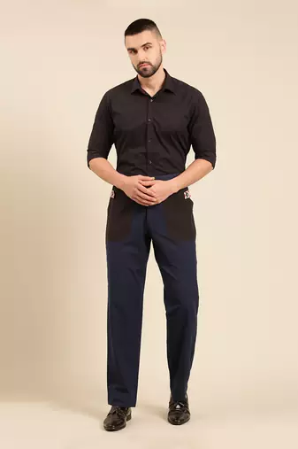 Navy blue malai cotton pant