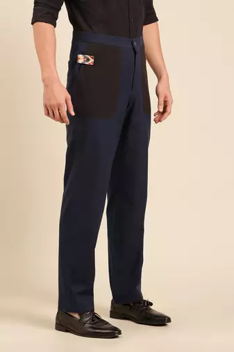 Navy blue malai cotton pant