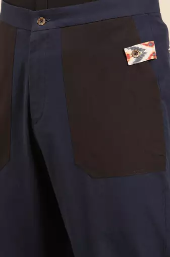 Navy blue malai cotton pant