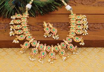 Gold platted antic mango necklace set 1