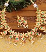 Gold platted antic mango necklace set