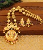 Gold platted lakshmi necklace set