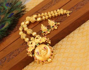 Gold platted lakshmi necklace set 2