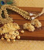Matte finish lakshmi necklaec set