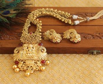 Matte finish lakshmi necklaec set 2