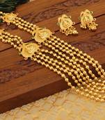 Gold platted lakshmi necklace set