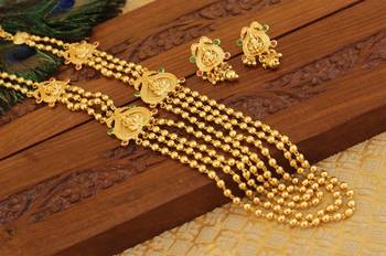 Gold platted lakshmi necklace set 2