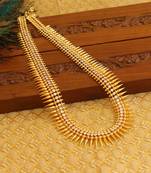 Kerala style gold platted long necklace set