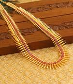 Kerala style gold platted long necklace set