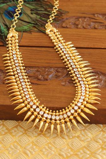 Kerala style gold platted short necklace set