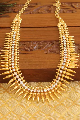 Kerala style gold platted short necklace set