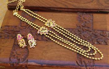 Gold platted peacock necklace set 1