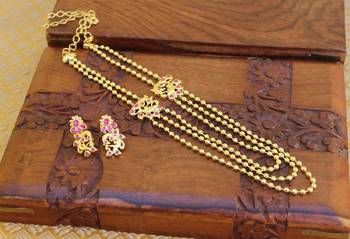 Gold platted peacock necklace set 2