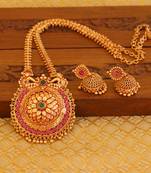 Matte finish peacock necklace set