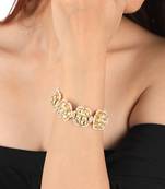 semi precious 22kt gold floral design bracelet