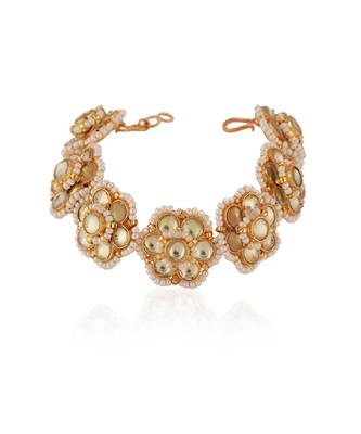 semi precious 22kt gold floral design bracelet 3