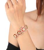 Ruby and pearls bracelet studded with jadau stones