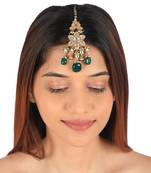 Emerald maang tikka in floral desgin