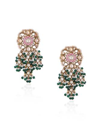 Pink meenakari  wedding wear necklace set 4
