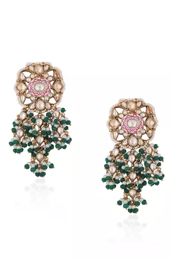 Pink meenakari  wedding wear necklace set