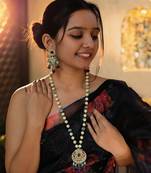 Purple & sea green long necklace set