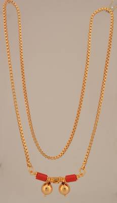 Golden mangalsutra with double vati LONG 30" one gram gold 2