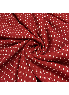 Maroon Dot Printed Georgette Fabric - 2.5 Meter 1
